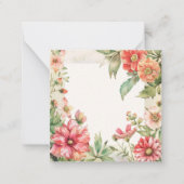 Floral Bloom Waterverf Lijst Notitiekaartje (Voorkant)