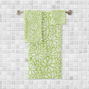 Floral Bloom Waterverf Pattern Bath Towel set Bad Handdoek