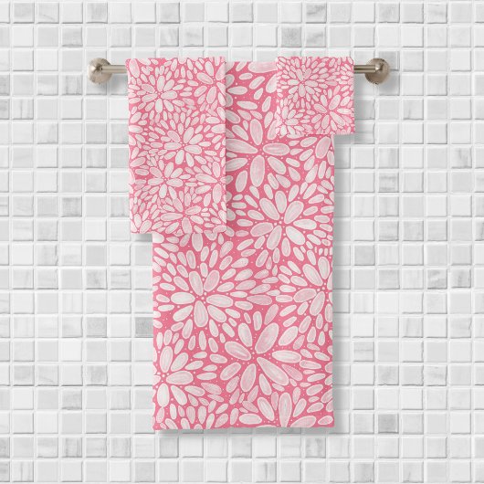 Floral Bloom Waterverf Pattern Bath Towel set Bad Handdoek