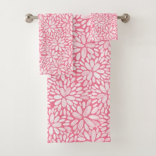 Floral Bloom Waterverf Pattern Bath Towel set Bad Handdoek (Insitu)