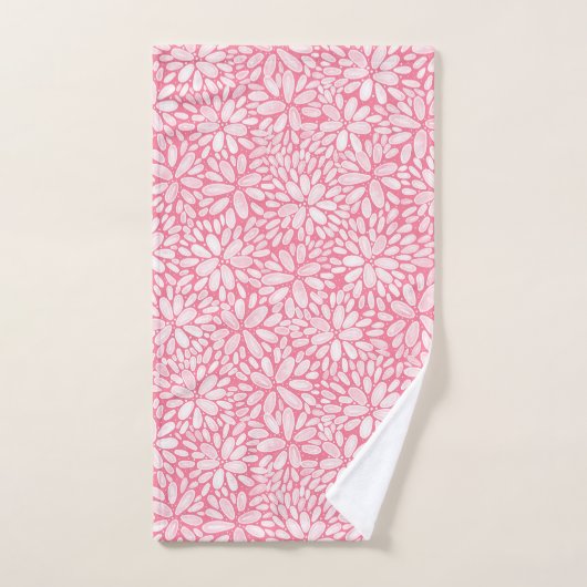 Floral Bloom Waterverf Pattern Bath Towel set Bad Handdoek (Handdoek)