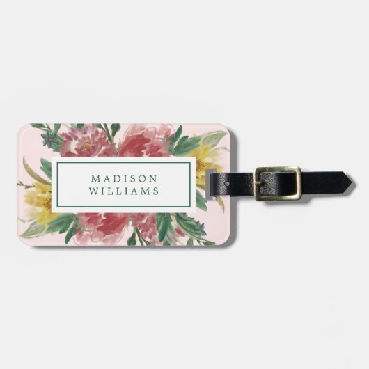 Floral Blooming Flowers Bagagelabel (Voorkant horizontaal)