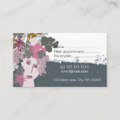 Floral Blooming Spring Garland Woman Benoeming Afsprakenkaartje (Achterkant)