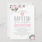 Floral Blooms | Baptisme-uitnodiging Kaart (Voorkant)