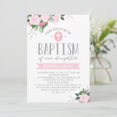 Floral Blooms | Baptisme-uitnodiging Kaart (Staand voorkant)