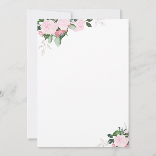 Floral Blooms | Baptisme-uitnodiging Kaart (Achterkant)