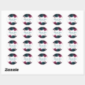 Floral Blooms Blauwgroen Dank u - Circle Sticker (Vel)