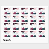 Floral Blooms Blauwgroen - Square Sticker (Vel)