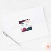 Floral Blooms Blauwgroen - Square Sticker (Envelop)