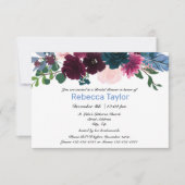Floral Blooms Blue - 3x5 Bridal Shower Invitation Kaart (Voorkant)