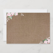Floral Blooms Burlap | Baptisme-uitnodiging Kaart (Achterkant)