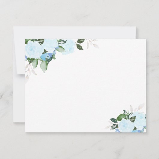 Floral Blooms Burlap Blue Religieuze Hartelijk dan Bedankkaart (Achterkant)