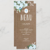 Floral Blooms Burlap | Menu Baptisme (Voorkant / Achterkant)