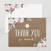Floral Blooms Burlap Religieuze Hartelijk dank Bedankkaart (Voorkant / Achterkant)