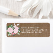 Floral Blooms Burlap retour adreslabel Etiket (Insitu)