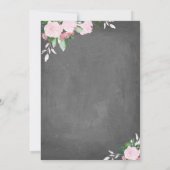 Floral Blooms Chalkboard | Baptisme-uitnodiging Kaart (Achterkant)