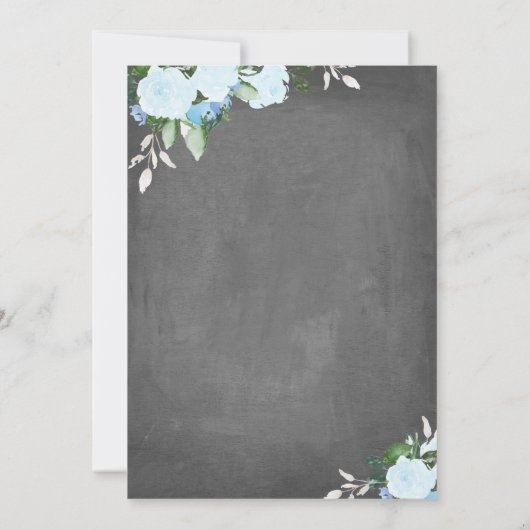 Floral Blooms Chalkboard | Baptisme-uitnodiging Kaart (Achterkant)