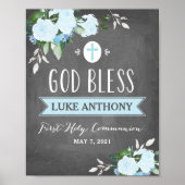 Floral Blooms Chalkboard Gods Zonder Samenwerkings Poster (Voorkant)