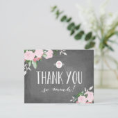 Floral Blooms Chalkboard Religieuze Hartelijk dank Bedankkaart (Staand voorkant)