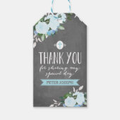 Floral Blooms Chalkboard Religious Dank u Label Cadeaulabel (Voorkant)