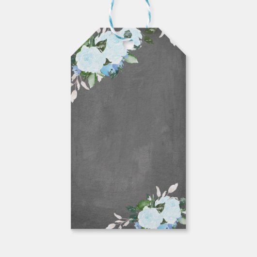 Floral Blooms Chalkboard Religious Dank u Label Cadeaulabel (Achterkant)