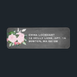 Floral Blooms Chalkboard retour adreslabel Etiket<br><div class="desc">Verkrijgbaar in meerdere kleuren.</div>