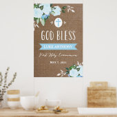 Floral Blooms God zegene Communistische Sign Burla Poster (Keuken)