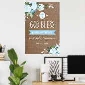 Floral Blooms God zegene Communistische Sign Burla Poster (Thuiskantoor)