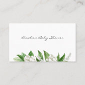 Floral Blooms Greenery Wedding White Waterverf Plaatskaartje (Achterkant)