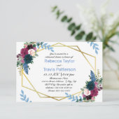 Floral Blooms Mod Blue - 3x5 repetitie Dinner Kaart (Staand voorkant)