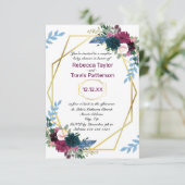 Floral Blooms Mod Plum V - 3x5 Couples Baby shower Kaart (Staand voorkant)