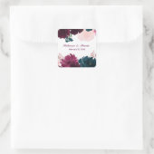 Floral Blooms Plum - Square Sticker (Tas)