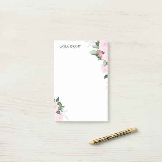 Floral Blooms Post-it® Notes (Op bureau)