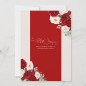 Floral Blooms Red & White Gold Fancy Quinceañera Kaart (Achterkant)