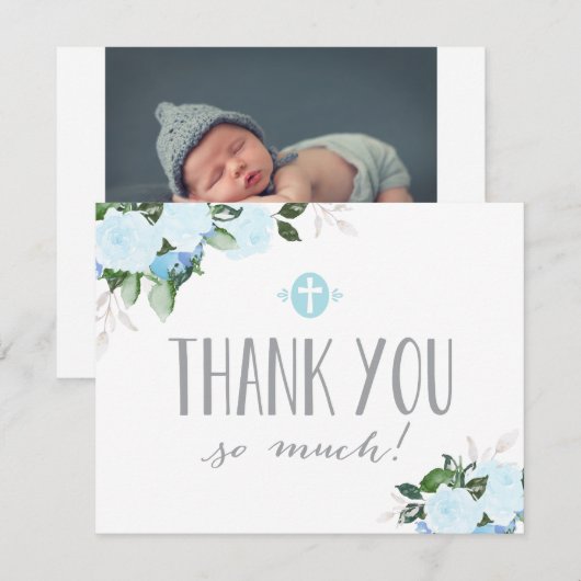 Floral Blooms Religieuze Hartelijk dank Bedankkaart (Voorkant / Achterkant)