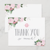 Floral Blooms Religieuze Hartelijk dank Bedankkaart (Voorkant / Achterkant)