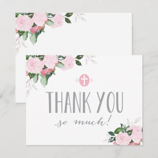 Floral Blooms Religieuze Hartelijk dank Bedankkaart (Voorkant / Achterkant)
