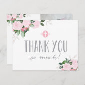 Floral Blooms Religieuze Hartelijk dank voor uw fo Bedankkaart (Voorkant / Achterkant)