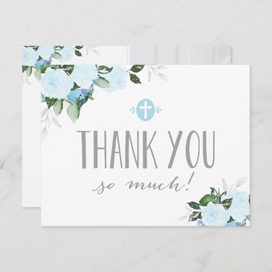 Floral Blooms Religieuze Hartelijk dank voor uw fo Bedankkaart (Voorkant / Achterkant)
