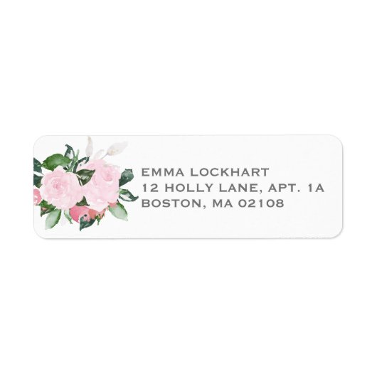 Floral Blooms retouradres label (Voorkant)