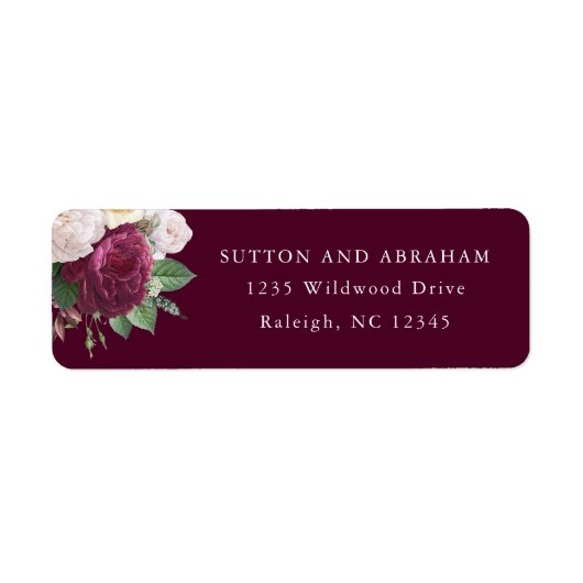  Floral Blooms Return Address Etiket (Voorkant)