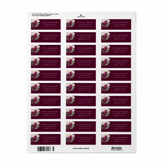 Floral Blooms Return Address Etiket (Full Sheet)