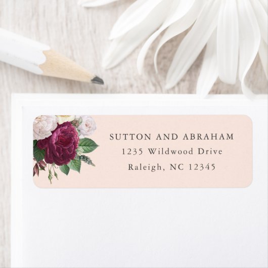 Floral  Blooms Return Address Etiket (Insitu)