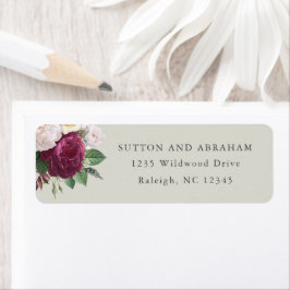 Floral Blooms Return Address Etiket