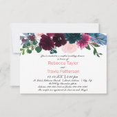 Floral Blooms roze - 3x5 weduwenkast voor paren Kaart (Voorkant)