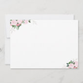 Floral Blooms Roze | Christenuitnodiging Kaart (Achterkant)