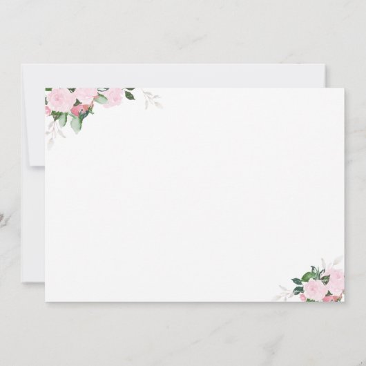Floral Blooms Roze | Christenuitnodiging Kaart (Achterkant)