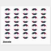 Floral Blooms roze - Circle Sticker (Vel)