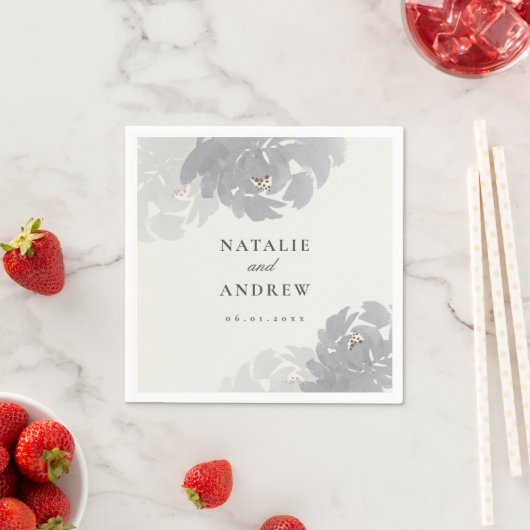 Floral Blooms Waterverf Weddenschap Servet (Insitu)