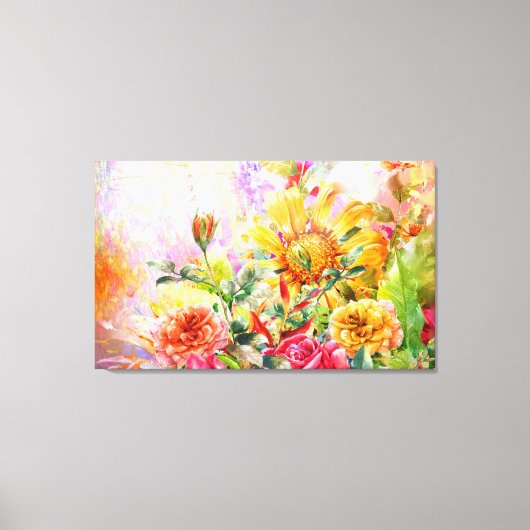Floral Blossom Bloom Wall Art Canvas Afdruk (Voorkant)